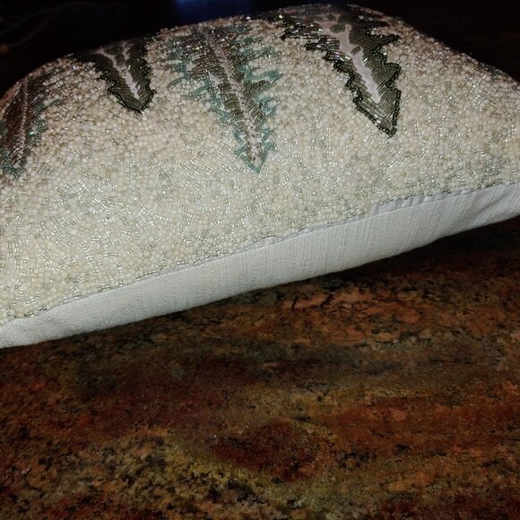 34th & Pine Holiday Tree Bling Beaded Decorator Lumbar Throw Pillow 15x11x6" - Picture 4 of 12